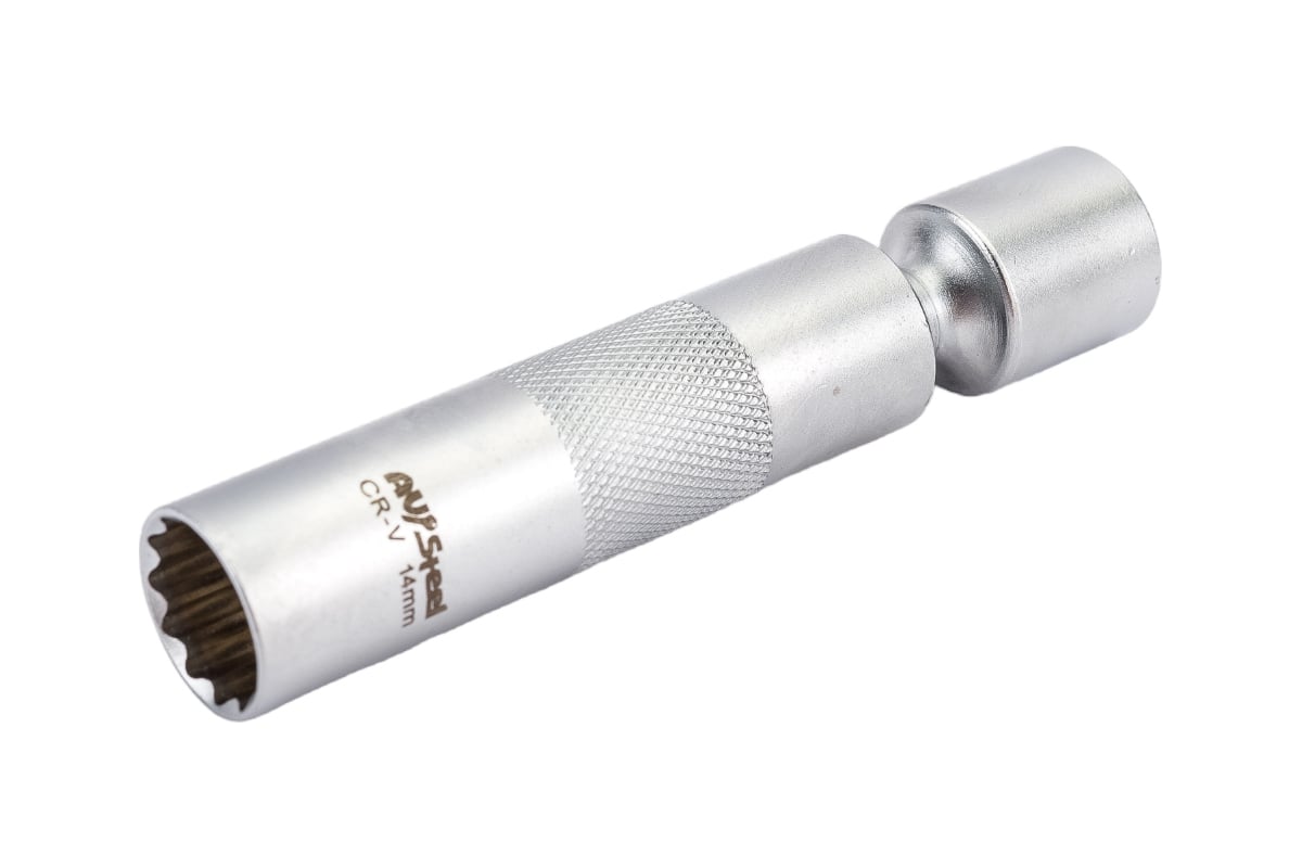 Головка свечная тонкостенная 12-гранная с карданом, магнитом (14 мм; 3 ...