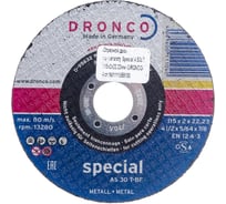 Диск отрезной по металлу Special AS30T (115x2x22.23 мм) DRONCO 1111055100