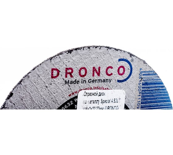 Диск отрезной по металлу Special AS30T (115x2x22.23 мм) DRONCO 1111055100