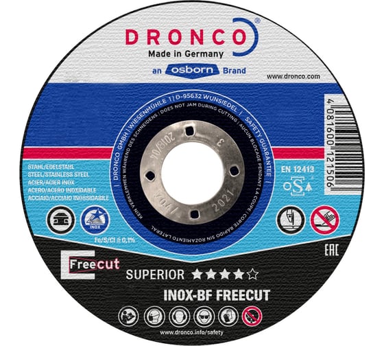 Диск отрезной по нержавейке AS46T INOX FreeCut (230x3/2x22.23 мм) DRONCO 1233340100