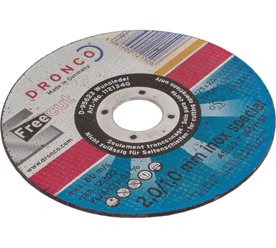 Диск отрезной по нержавейке AS60T FreeCut (125x2/1x22.23 мм) DRONCO 1121340100