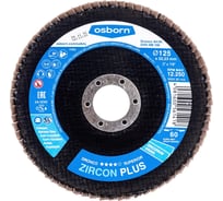 Диск абразивный лепестковый торцевой Zircon Plus K60 (125х22.23 мм) DRONCO 5242306100