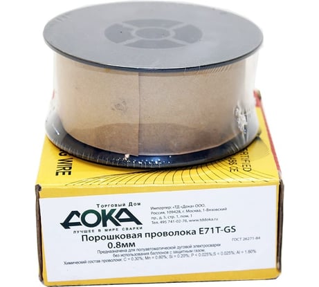 Проволока порошковая E-71T-GS (0.8 мм; 0.45 кг) Дока DK.5220.04096
