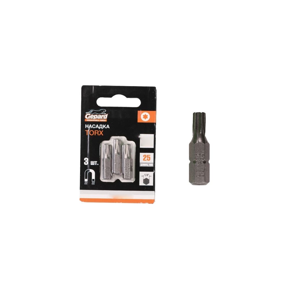 Насадка TORX T25, 25 мм, 3 шт Gepard GP3511-25 - выгодная цена, отзывы ...