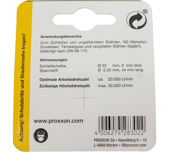 Круги корундовые шлифовальные (10 шт; 22 мм) Proxxon PR- 28302