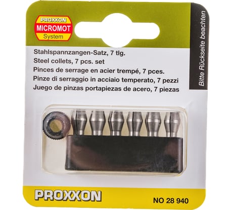 Набор цанг стальных (6 шт; 1-3.2 мм) Proxxon PR- 28940