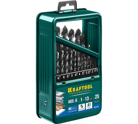 Набор сверл по металлу (25 шт; 1-13 мм) Kraftool 29651-H25