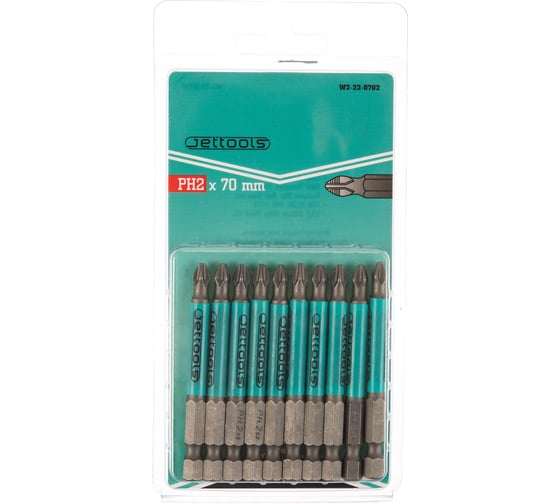 Насадка магнитная для больших нагрузок (10 шт; 70 мм; PH2) Jettools W2-22-0702