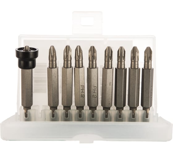Биты в комплекте с вращающимся ограничителем (9 шт; 50 мм; PH2) Jettools W-R0210