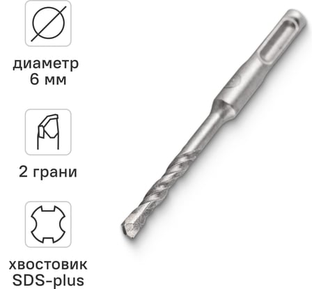 Бур по бетону VIRA для перфоратора 6 x 110 мм SDS-plus 580611