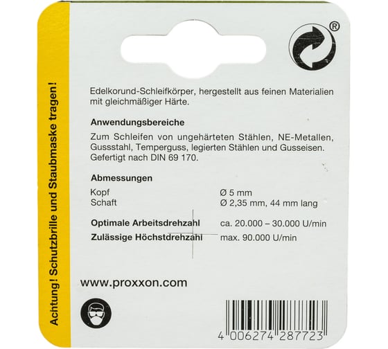 Насадки шлифовальные (5 шт; 2.35х5 мм) Proxxon PR- 28772