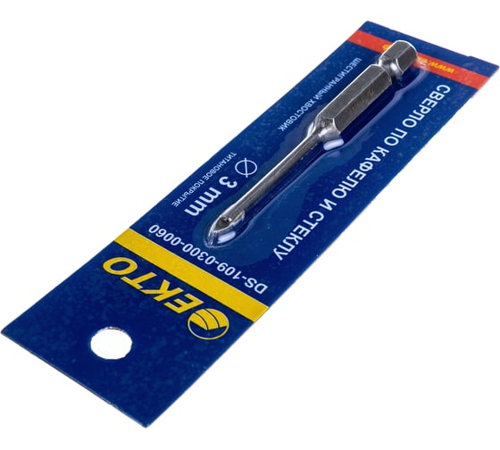 Сверло по кафелю и стеклу (3 мм; шестигранный хвостовик) EКТО DS-109-0300-0060
