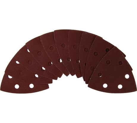 Треугольник абразивный под липучку перфорированный (10 шт; 93 мм; Р180) TUNDRA 2603066