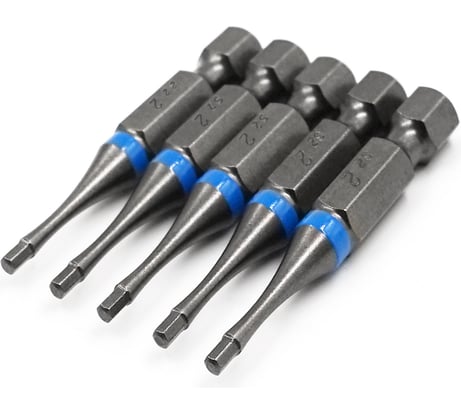 Бита торсионная КF 9990 HEX H2, 50 мм, намагниченная, 5 шт KREPFIELD 9990БИТАELNARHEXH2х50-5