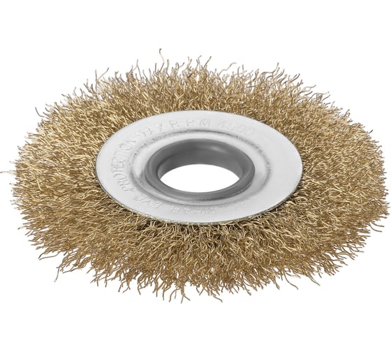Насадка на болгарку, щетка по металлу для УШМ "плоская", 100 мм, посадка d 22,2 мм, латунированная витая проволока d 0,3 мм, TDM ELECTRIC «Рубин» SQ1096-0211