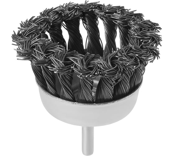 Щетка на шуруповерт / дрель металлическая "чашка", 75 мм, плетеные пучки стальной проволоки d 0,5 мм, TDM ELECTRIC «Рубин» SQ1096-0206