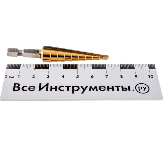 Сверло ступенчатое (4-12 мм; HSS TiN; шестигранный хвостовик) ТУНДРА 2393927