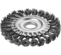 Насадка на болгарку, щетка по металлу для УШМ "плоская", 125 мм, посадка d 22,2 мм, плетеные пучки стальной проволоки d 0,5 мм, TDM ELECTRIC «Рубин» SQ1096-0212