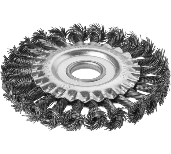 Насадка на болгарку, щетка по металлу для УШМ "плоская", 125 мм, посадка d 22,2 мм, плетеные пучки стальной проволоки d 0,5 мм, TDM ELECTRIC «Рубин» SQ1096-0212