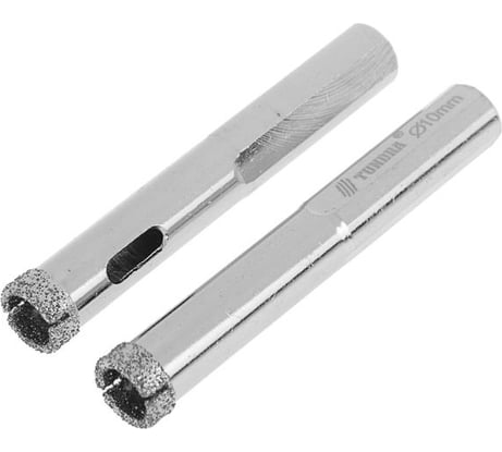 Сверло алмазное по стеклу и керамике (2 шт; 12х65 мм; трехгранный хвостовик) TUNDRA 1935832
