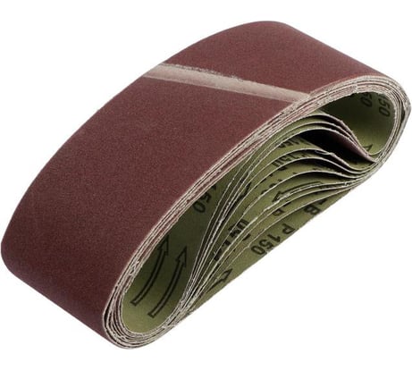 Лента абразивная бесконечная на тканевой основе (10 шт; 75х533 мм; Р150) ТУНДРА 1875475
