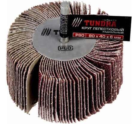 Круг лепестковый радиальный (80х40х6 мм; Р80) ТУНДРА 1875473