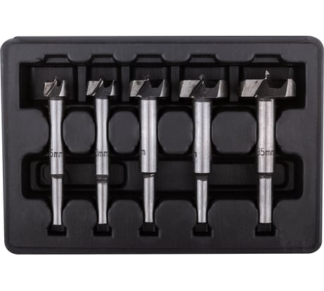 Фрезы по дереву (5 шт; 15, 20, 25, 30, 35 мм; усиленная сталь) FIT IT 36552