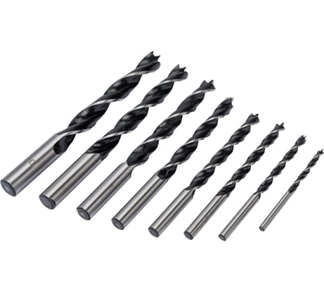 Сверла по дереву (8 шт; 3, 4, 5, 6, 7, 8, 9, 10 мм) FIT IT 36108