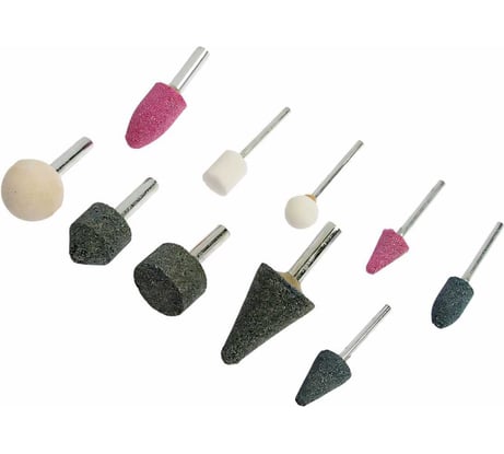 Набор шарошек абразивных (10 шт; хвостовик 3 и 6 мм) ТУНДРА 1935901