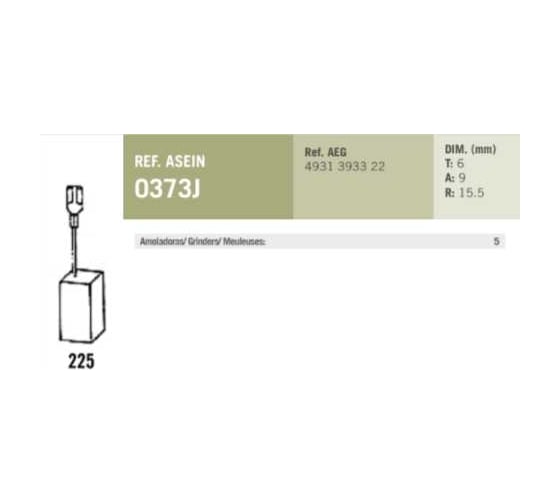 Комплект графитовых щеток AEG/MILWAUKEE OEM 4931393322/4931453641, 2 шт Asein 0373J
