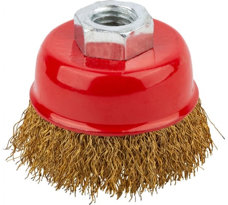 Корщетка чашечная (65 мм; М14; латунированная проволока) для УШМ КУРС 39036