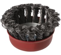 Насадка на болгарку, щетка по металлу для УШМ "чашка", 75 мм, гайка М14, плетеные пучки стальной проволоки d 0,5 мм, TDM ELECTRIC «Рубин» SQ1096-0210