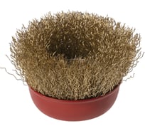 Насадка на болгарку, щетка по металлу для УШМ "чашка", 75 мм, гайка М14, латунированная витая проволока d 0,3 мм, TDM ELECTRIC «Рубин» SQ1096-0209