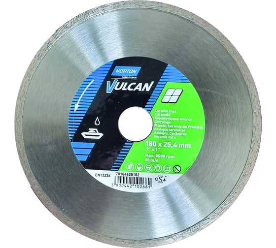 Алмазный диск 180x25.4 мм Vulcan Ceramic NORTON 70184625182
