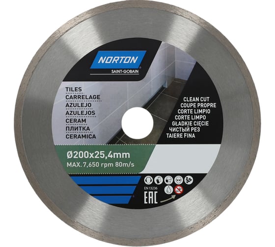 Алмазный диск 200x25.4 мм для плиткорезов NORTON 70184602159
