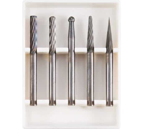 Шарошки твердосплавные (5 шт; хвостовик 3 мм) FIT HQ 36601