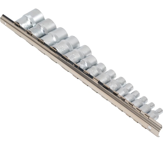 Набор головок Е-профиль 1/4"&3/8"&1/2" на планке 15 предметов Forsage F-4158(9668)