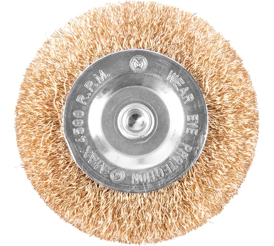 Кордщетка латунная плоская для дрели 75 мм MONOGRAM 106-977
