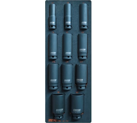 Набор головок глубоких ударных в ложементе VCS (11 шт; 12-32 мм; 1/4") CUSTOR PRO-12-2А