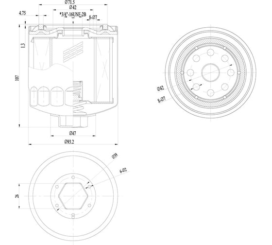 Фильтр масляный компрессора Filters O-0911034 (аналог MANN WD920) ET 100590344