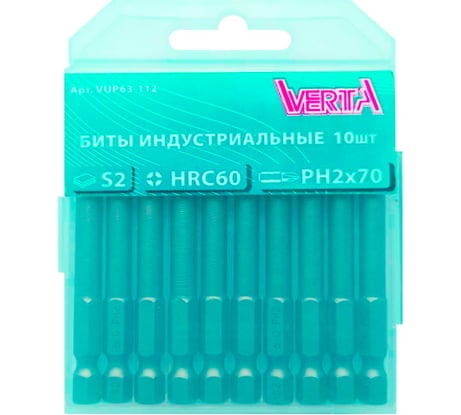 Биты ULTRAPROFI (10 шт; PH2; 70 мм) VERTA vup63-112