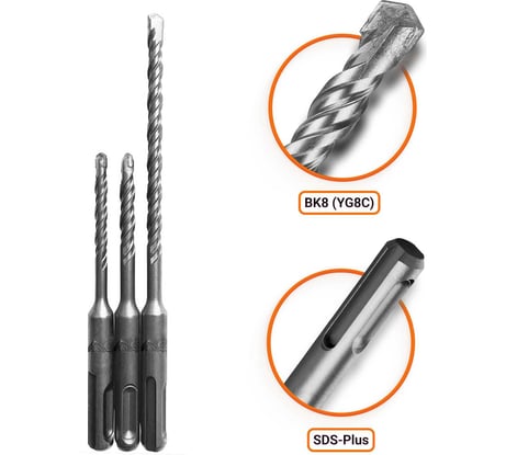 Набор буров по бетону (5/6х110 мм, 6х160 мм; SDS-plus) 3 шт RAGE by VIRA 564514