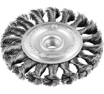 Кордщетка стальная плоская витая для УШМ 100 мм грубая MONOGRAM 107-035