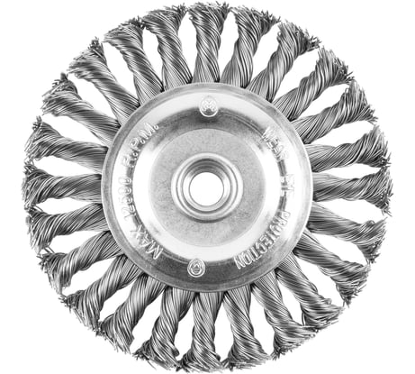 Кордщетка стальная плоская витая для УШМ 125 мм грубая MONOGRAM 107-042