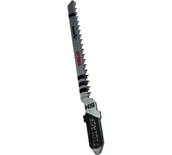Пилка для лобзика T101AOF Bi-Metall (фигурный, чистый рез, шаг зуба 1.4 мм, толщина реза 1.5-16 мм) (для работ по дереву, фанере), 3 шт, общая длинна 76 мм TOOLAS 00000032