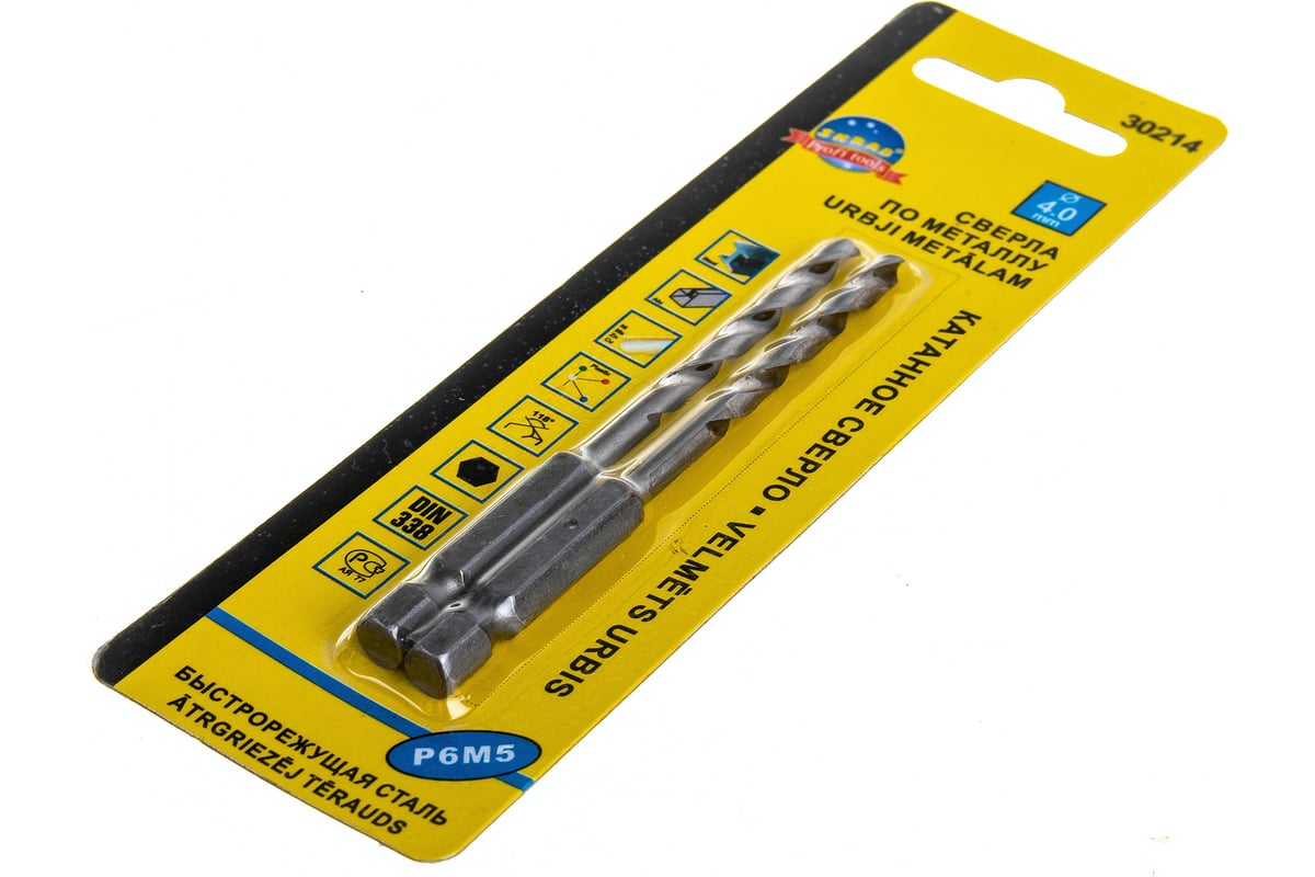 Сверло по металлу (2 шт; 4х75 мм; Р6M5) для шуруповерта SKRAB 30214 ...
