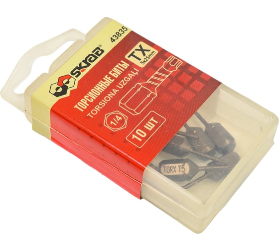 Биты торсионные антислип TORX (10 шт; T5; 25 мм) SKRAB 43835