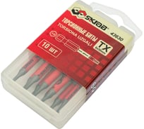 Биты торсионные красные TORX (10 шт; T6; 50 мм) SKRAB 43630