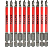 Биты торсионные красные (10 шт; PH1; 90 мм) SKRAB 43603