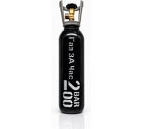 Баллон стальной бесшовный 10 л, 200 атм, черный Газ За Час 1013